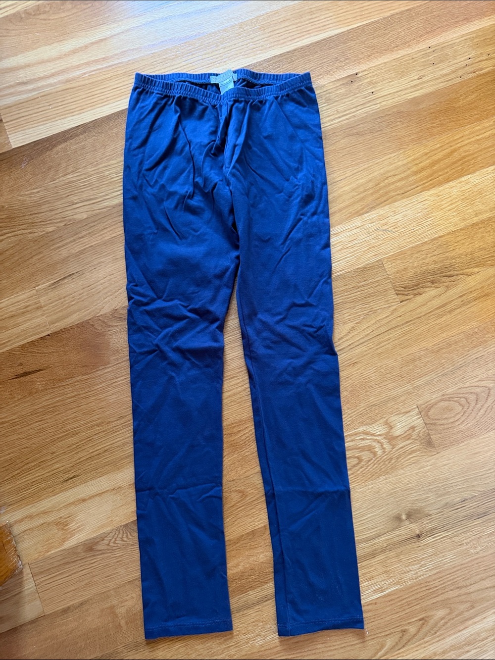 Girls Blue Knit Leggings